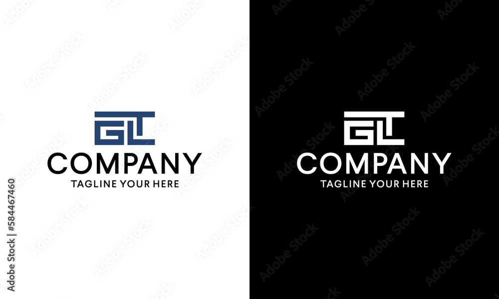 Initial Letter GLT Logo Template Design on a black and white background. Initial Letter GLT Logo Template Design on a black and white background.