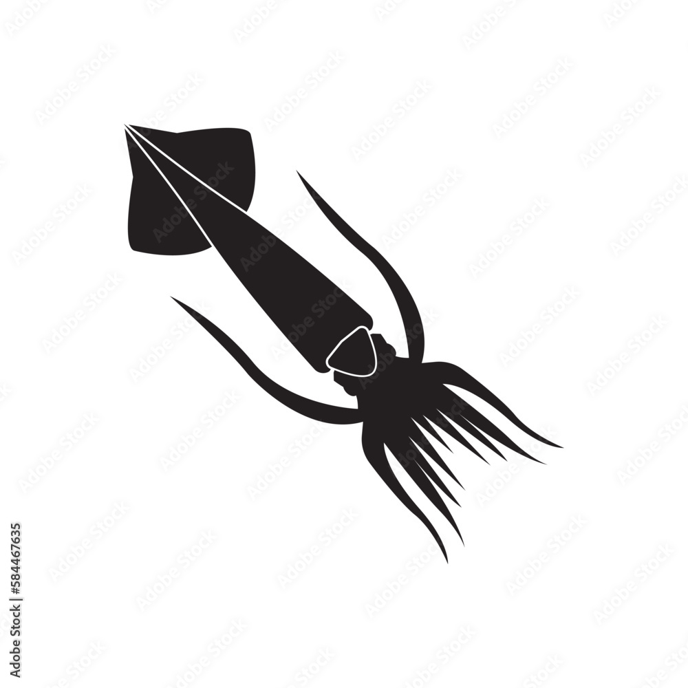 Obraz premium squid icon vector illustration logo design