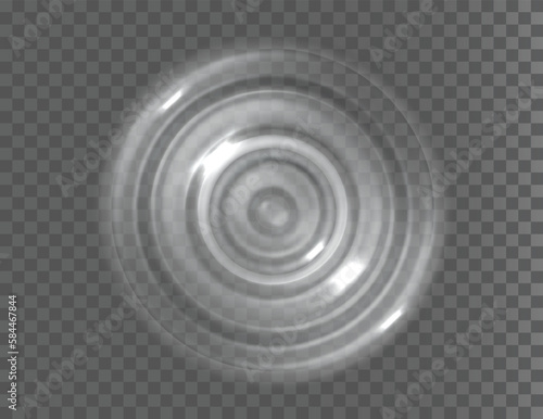 Ripple water waves surface isolated on transparent background. Wave effect top view. Vector circle ripple water, liquid swirl round texture.