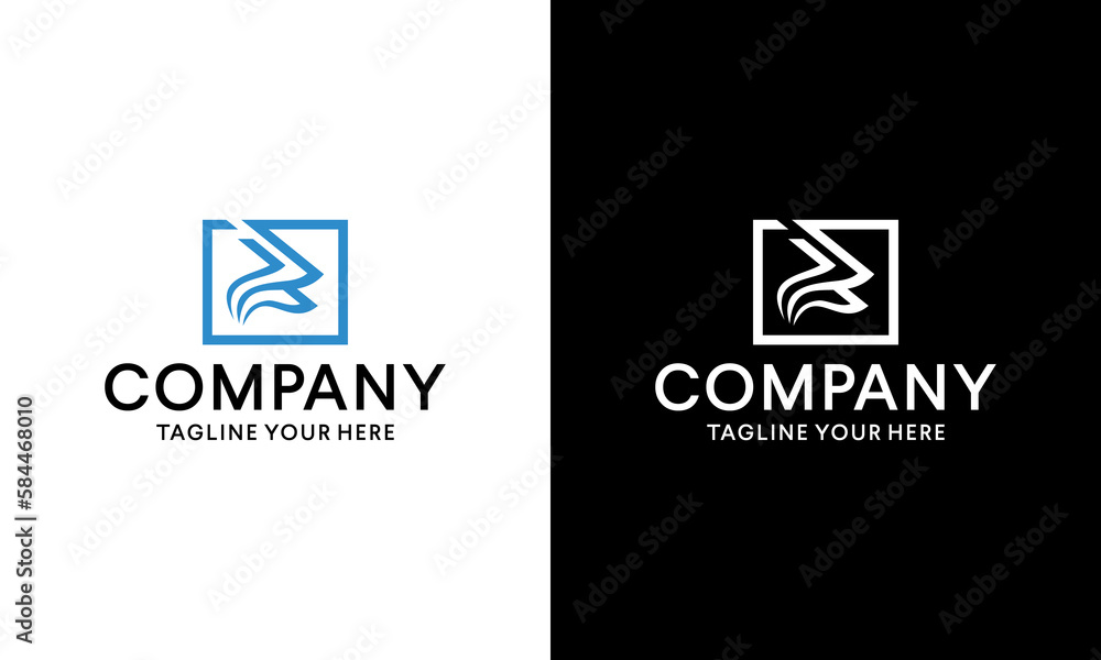 Unique R letter logo design on black and white background. Unique R letter logo design on black and white background.