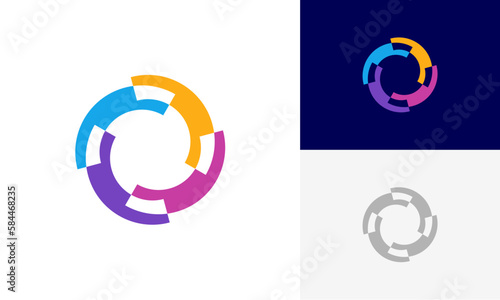 abstract circle rotation, abstract circle motion overlapping logo icon design vector