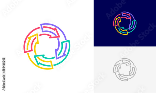 colorful recycle logo vector icon illustration