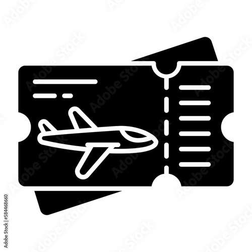 Flight Ticket Glyph Icon