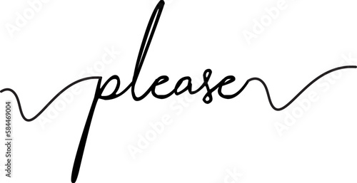 Please black text. Pleace black vector sign. Please handwritten black word.