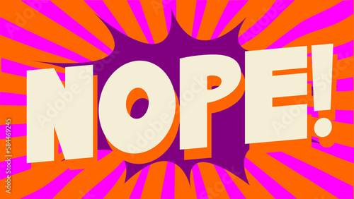 Nope Cartoon expression card 4k funny banner retro