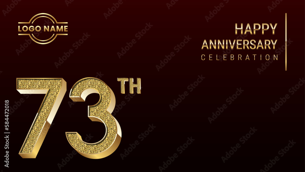 73th Anniversary template design concept with golden number. Vector Template 73th Anniversary template design concept with golden number. Vector Template