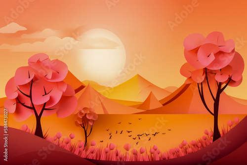 Landscape view for happy mother's day background. copy space, generative ai © VicenSanh