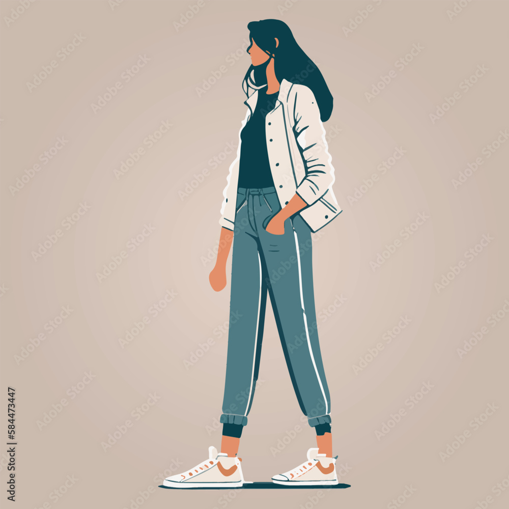 Fototapeta premium beautiful fashion woman, vector illustration