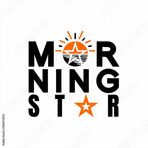 Morning Star word design. Can be used for t-shirt design.