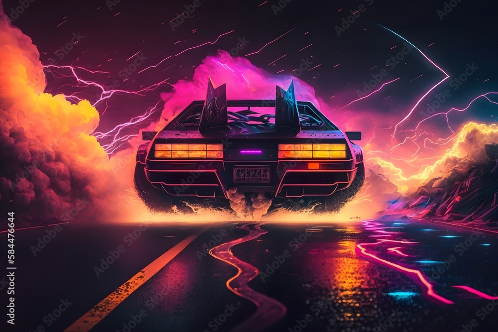 DeLorean traveling back in time | Back to the Future inspired Ai ...