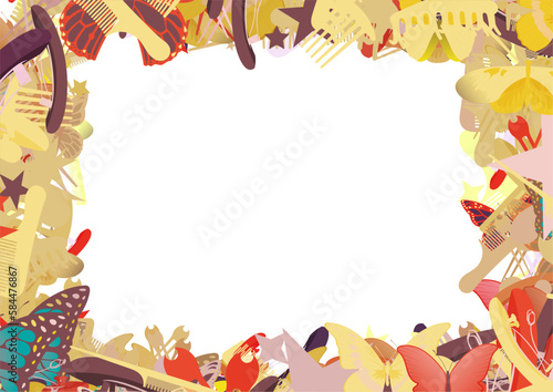 Background pattern abstract design texture. Border frame, transparent background. Theme is about wild, wildlife, exotic, tropical, barrette, raker, Pipevine, Butterfly, effects, summer, Red Admiral