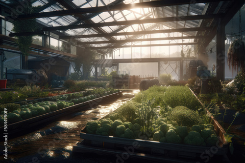 Revolutionizing Farming: A Render of Artificial Planting and Cultivation. Generative Ai