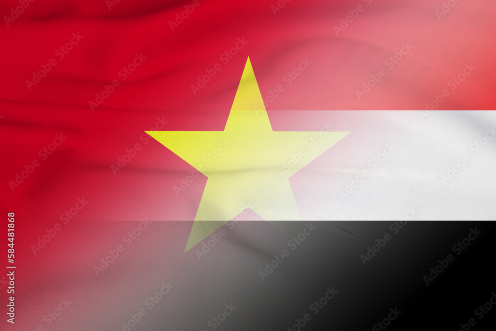 Obraz premium Vietnam and Sudan government flag international negotiation SDN VNM