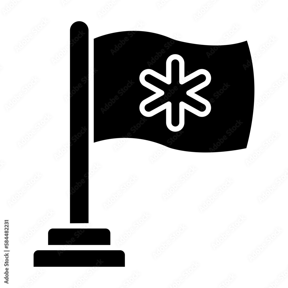 Emergency Flag Glyph Icon Emergency Flag Glyph Icon