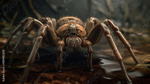 Arachnid Awakening: A Generative AI Encounter with a Hyper-Detailed Photorealistic Big Spider. © Ahzrael