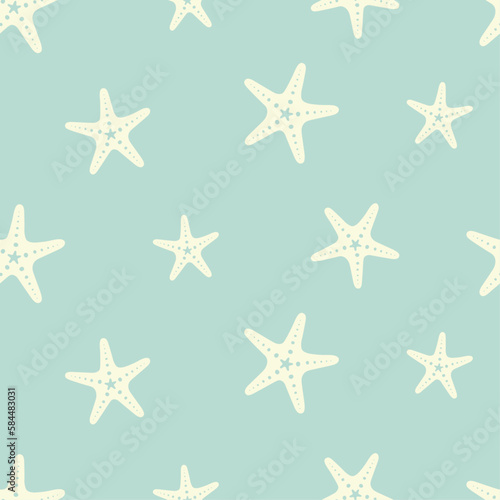 seamless seamless sea star, starfish pattern and background vector illustration © cylnone