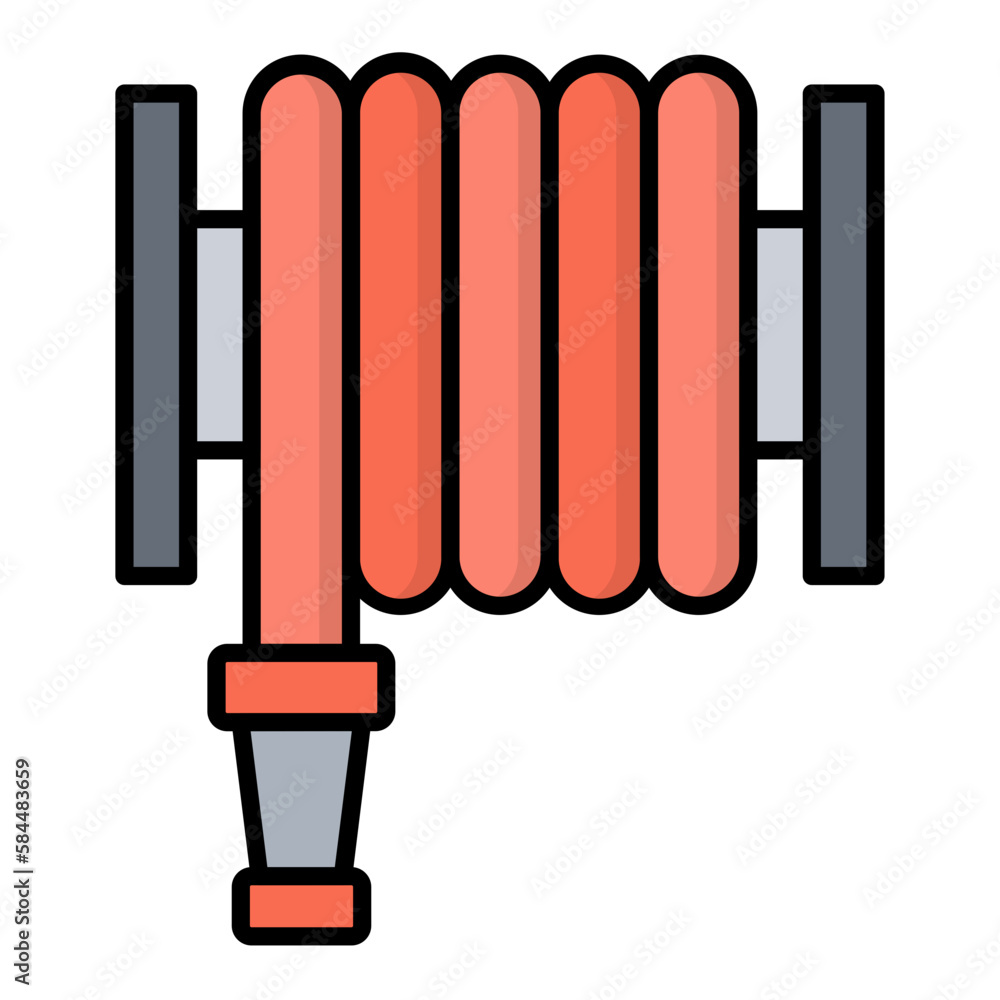 Fototapeta premium Fire hose Line Color Icon