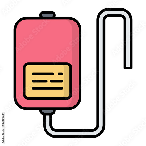 Blood Transfusion Line Color Icon