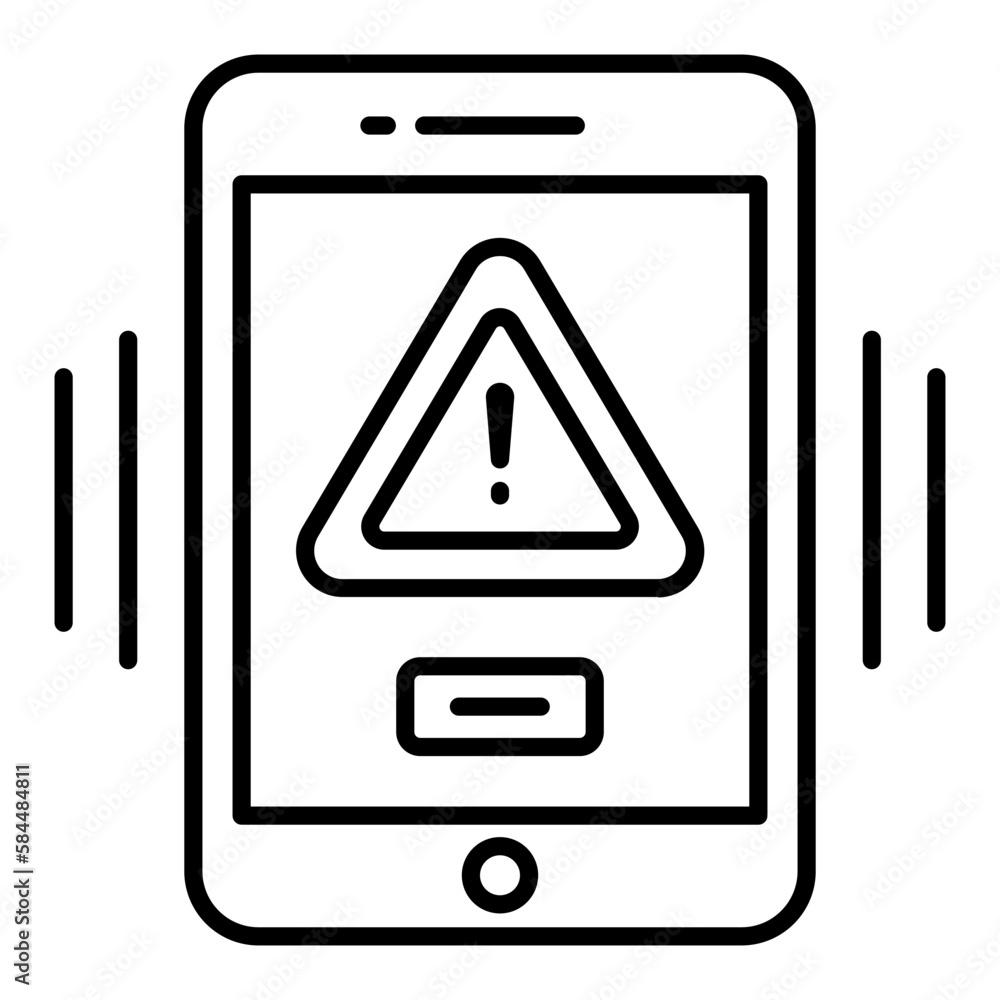 Mobile Alarm Outline Icon Mobile Alarm Outline Icon