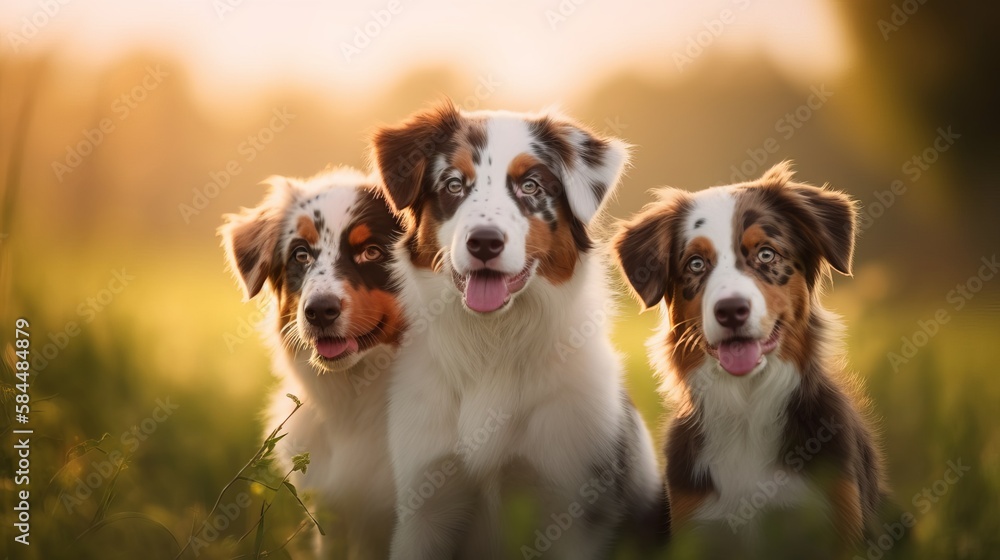 Australian shepherd puppy dogs outside Australian shepherd puppy dogs outside