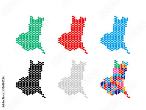 茨城県　地図（六角形）