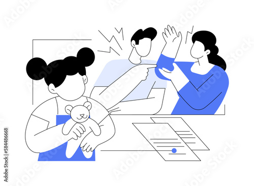 Child custody abstract concept vector illustration.