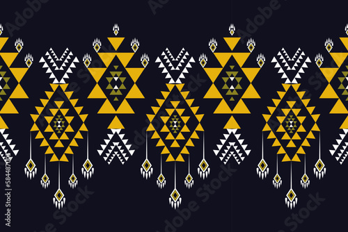 Pattern design for wallpaper and clothes. tribal ornaments seamless african pattern Ethnic rug with chevron Aztec style. Geometric mosaic on majolica tiles. Antique interior. Asian rug. Geo print on 