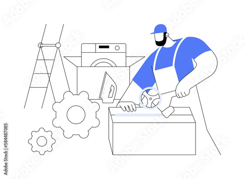 Packing belongings abstract concept vector illustration.