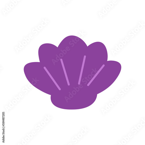 Seashell purple easy icon. Clipart image isolated on white background