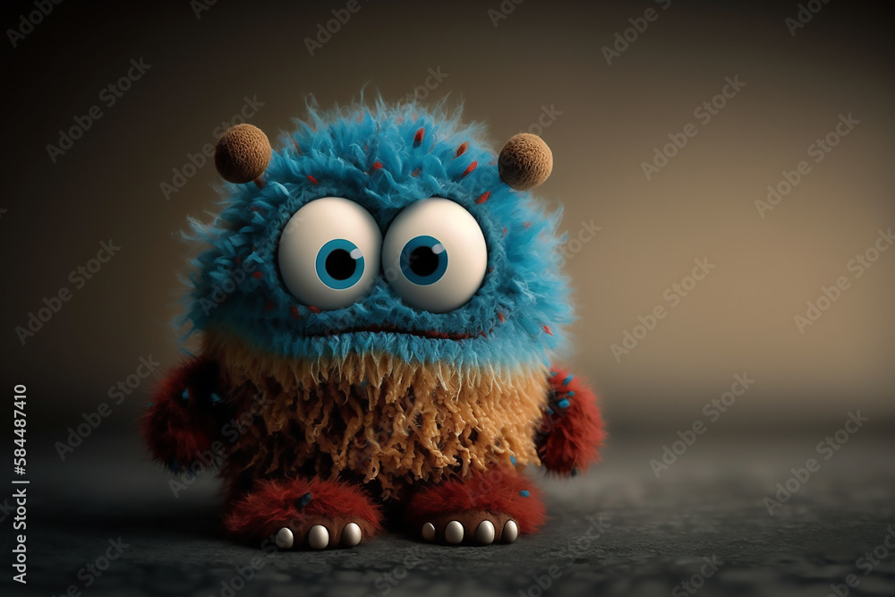 Fototapeta premium Cute little monster in cartoon style , Generated by AI