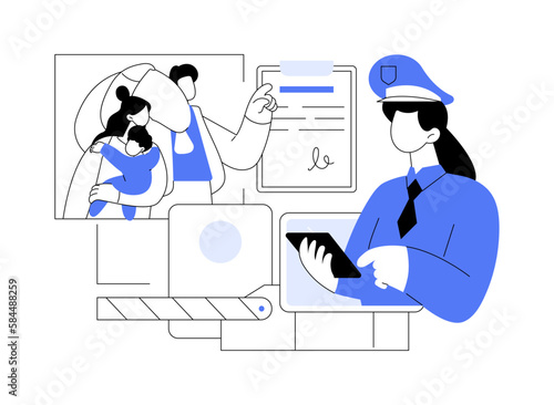 Migration policy abstract concept vector illustration.