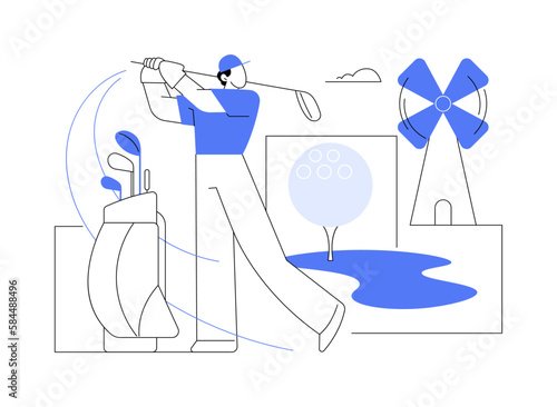 Golf abstract concept vector illustration.