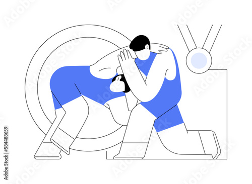 Wrestling abstract concept vector illustration.