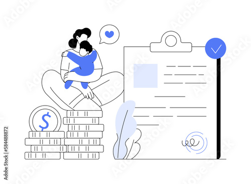 Child benefit abstract concept vector illustration.