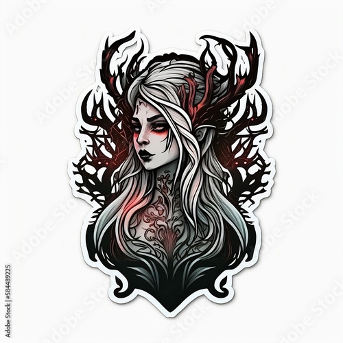 Photo Black and red witch sticker