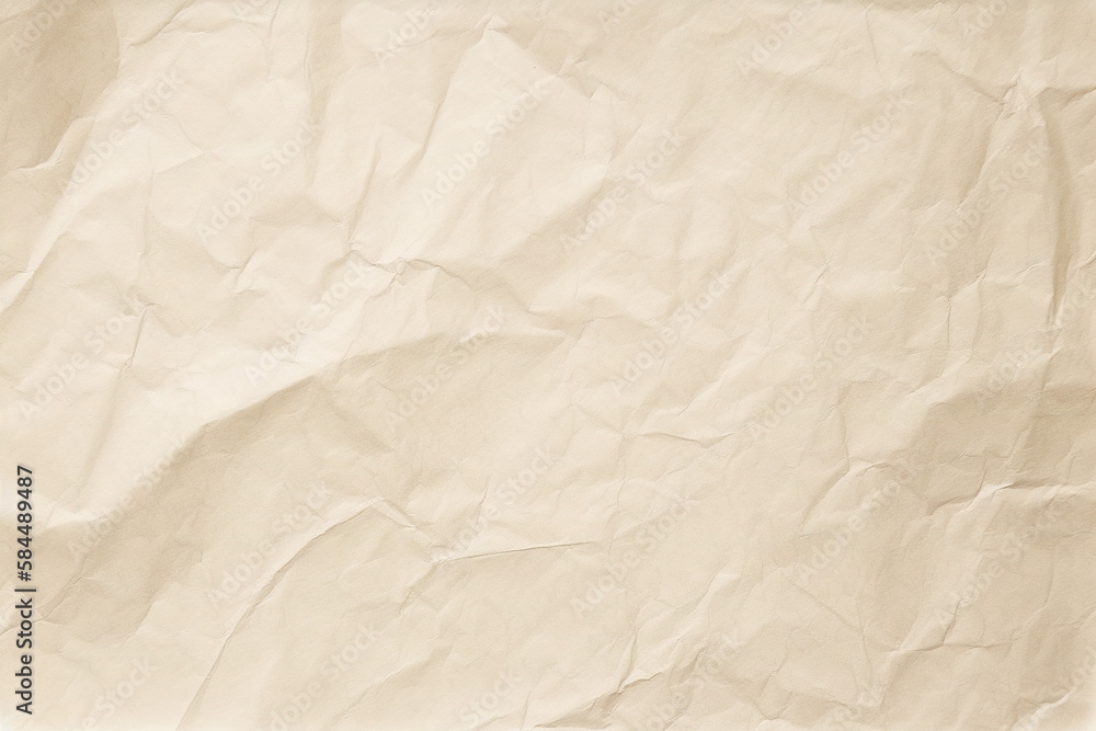 Design space beige crumpled paper textured background. Created with Generative AI Technology Design space beige crumpled paper textured background. Created with Generative AI Technology