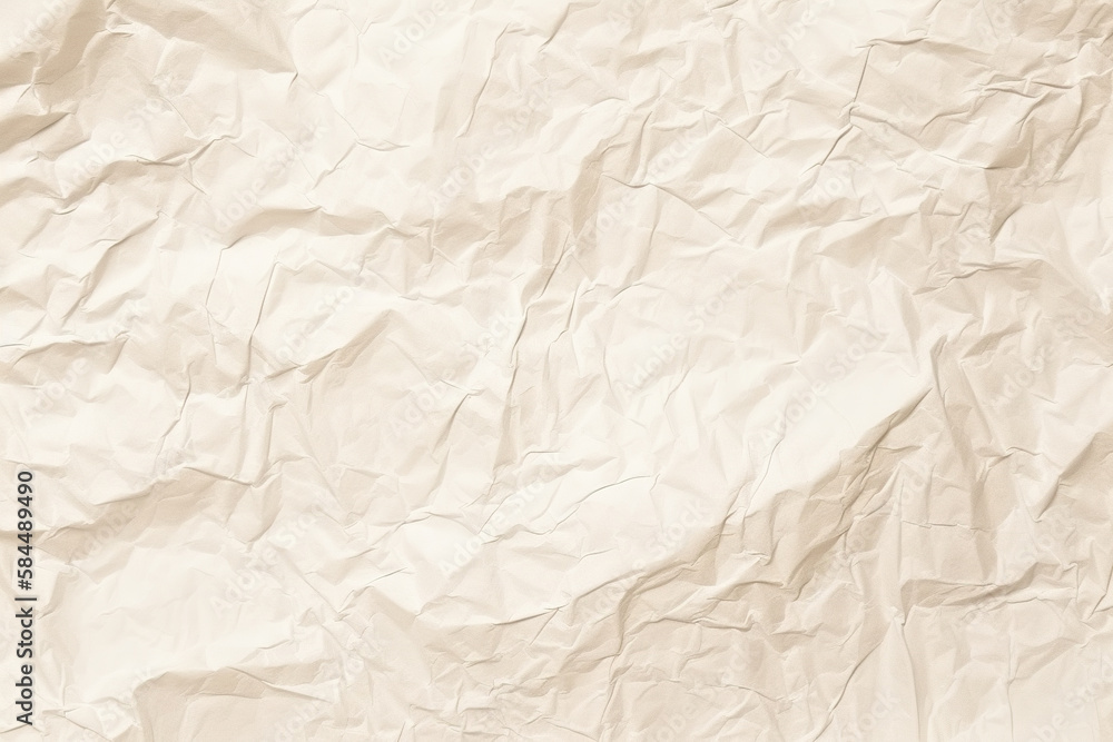 Design space beige crumpled paper textured background. Created with Generative AI Technology Design space beige crumpled paper textured background. Created with Generative AI Technology