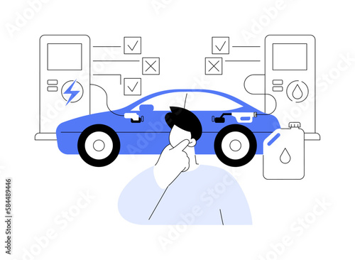 Plug-in hybrid car abstract concept vector illustration.