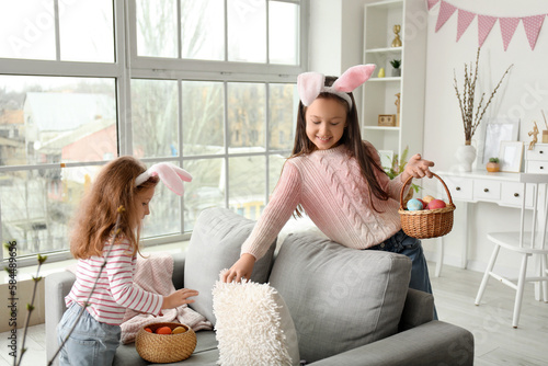 Little girls in bunny ears ...