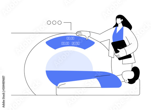 CT scan procedure abstract concept vector illustration.