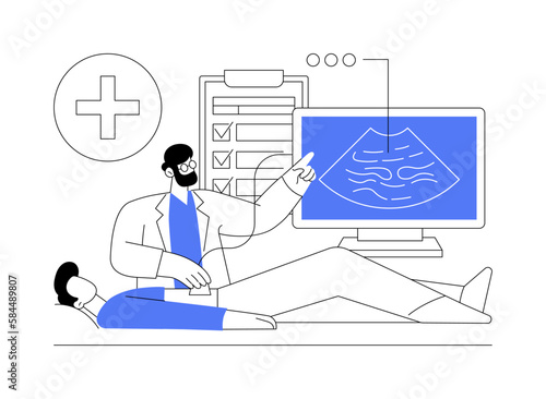 Ultrasound scan abstract concept vector illustration.