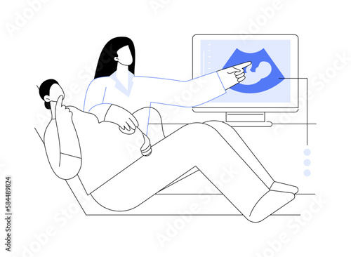 Prenatal ultrasound screening abstract concept vector illustration.