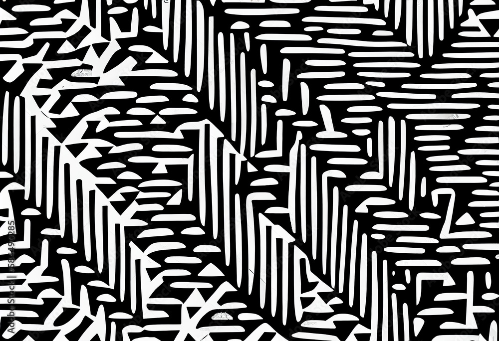 Black and white pattern background with hash marks. AI Generative Art. Black and white pattern background with hash marks. AI Generative Art.