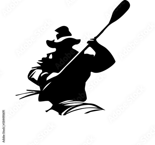 kayaker with a paddle 