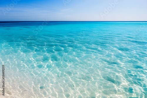 青い海と白い砂浜 with generative ai