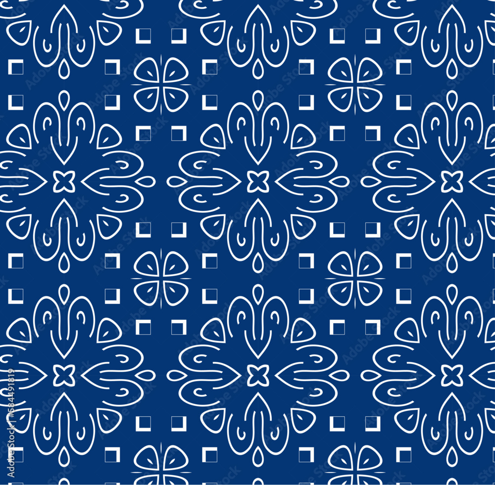 Fototapeta premium Beautiful pattern in blue color. 