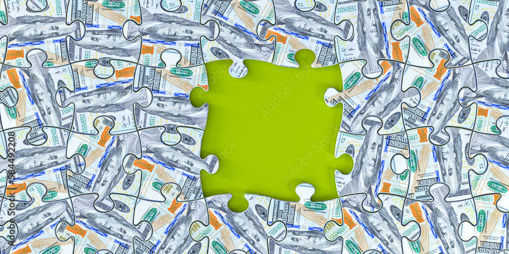 Obraz premium dollar and puzzle