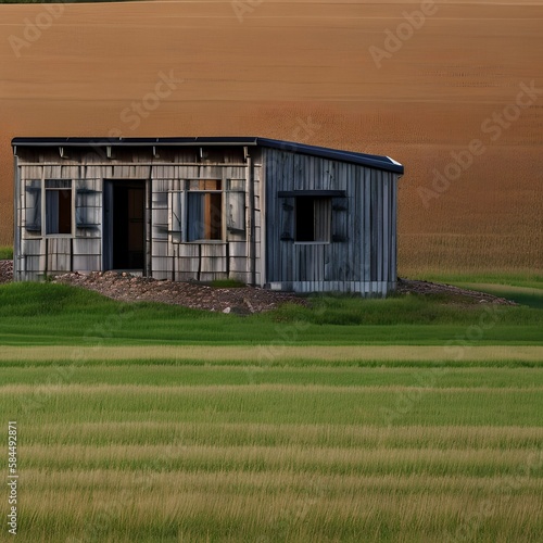 A house in the middle of a field3, Generative AI photo