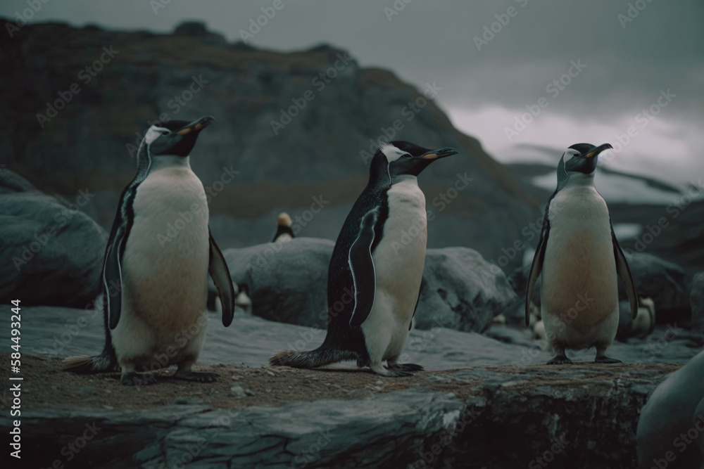 Fototapeta premium penguins planet and nature 