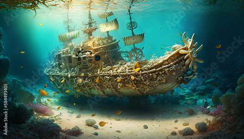 pirate ship in the ocean generative ai